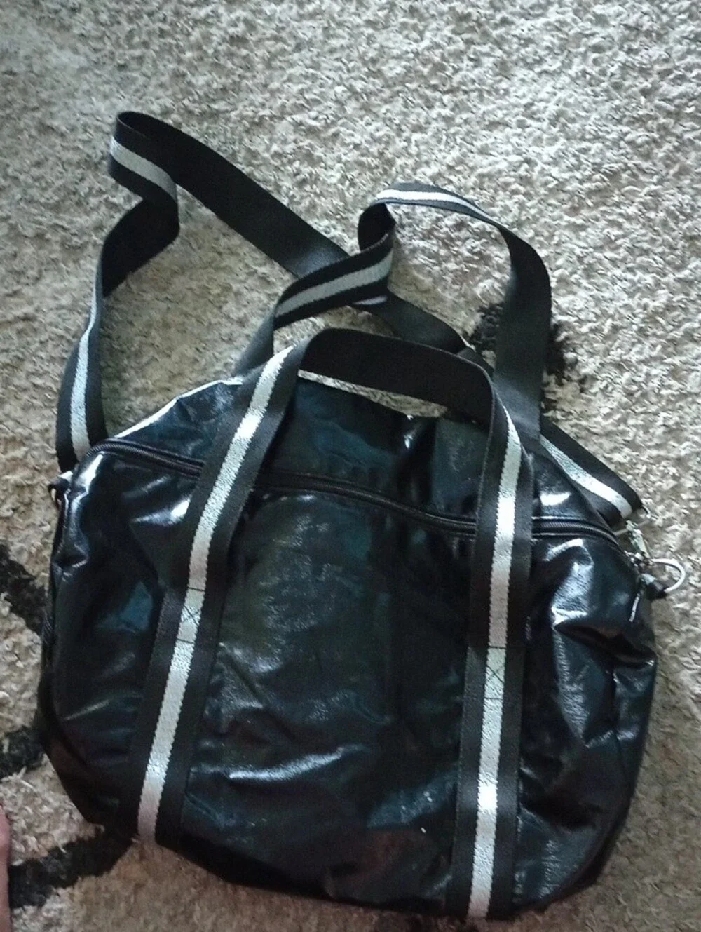 Black Weekend Duffel Bag with Reflective Straps